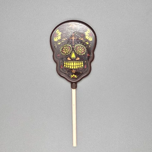 sucette noire calavera dent jaune et croix sucette noire calavera dent jaune et croix