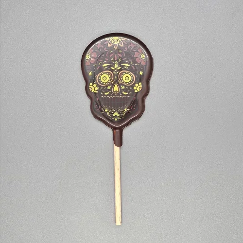 sucette noire calavera oeil avec des fleurs sucette noire calavera oeil avec des fleurs