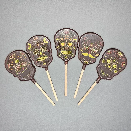 sucette noire calavera x5 Sucettes noires calaveras