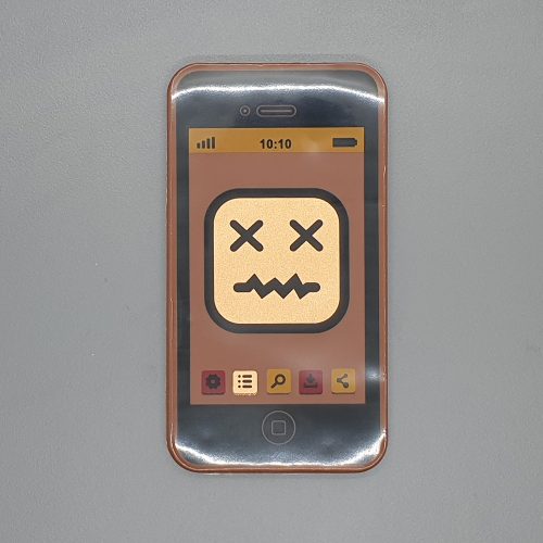 Téléphone-lait-emoji-grimace Téléphone émoticône en colère