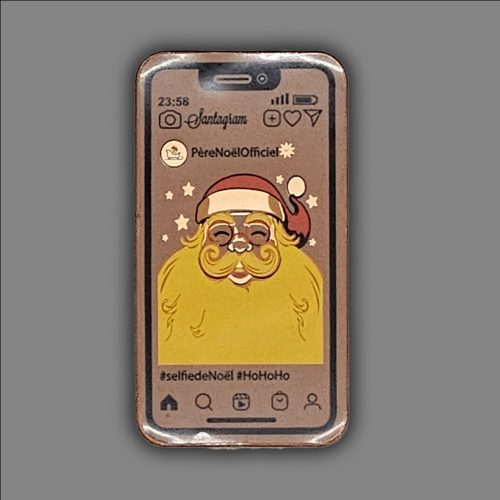 Telephone-portable-lait-père-noel-barbe-jaune téléphone motif père noël lait