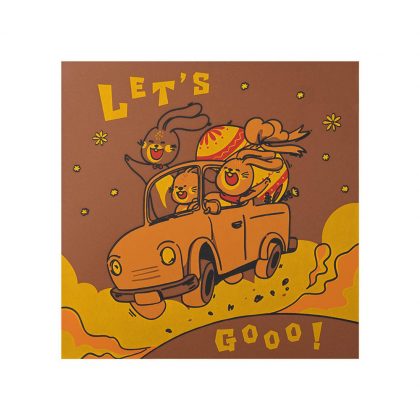 Carte carrée en chocolat "Let's go"